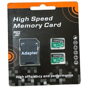 Brand New Two 128GB Micro SD XC High Speed Memory Cards with Adapter